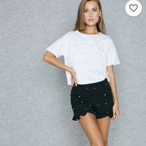 Mango Pearl Embellished Shorts Size S US